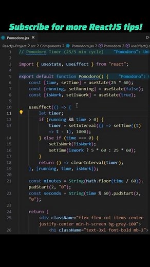 Pomodoro Timer Circle Component ReactJS Interview Questions #reactjs #technicalinterview #freshers