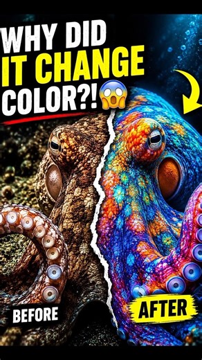 This Octopus Changed Color for a Terrifying Reason 😳#shorts