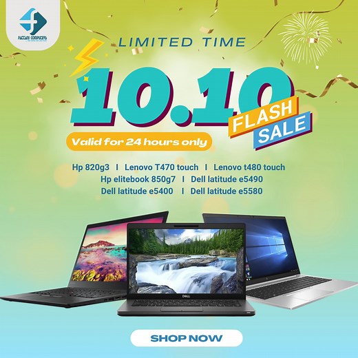 ⚡ 10.10 FLASH SALE - 24 HOURS ONLY! ⚡ We’re offering deals at incredible prices on top laptops: HP 820g3, Lenovo T470 Touch, Lenovo T480 Touch, HP EliteBook 850g7, Dell Latitude E5490, E5400, and E5580 Don’t miss your chance to save big on the best models! Limited time offer—grab yours today! ⏳ #FattaniComputers #FlashSale #LaptopDeals #KarachiTech #LimitedTimeOffer