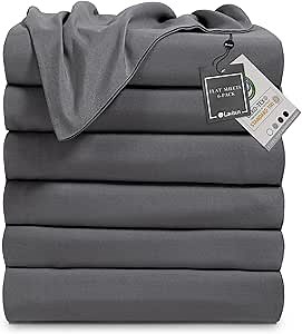 Lavisun Flat Sheets only,6 Pack Bulk Top Sheets for Massage Table, Home, Dorm Bed Sheet & Curtain,Soft & Breathable Bed Sheets (Queen,Grey)