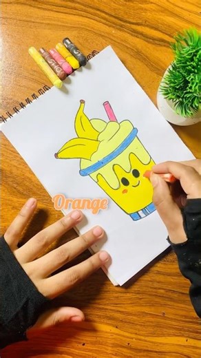 Cute Banana Shake Drawing🍌🥤😱☺️#drawing#shorts#oilpastel#painting#shake#art#kidsdrawing#trending