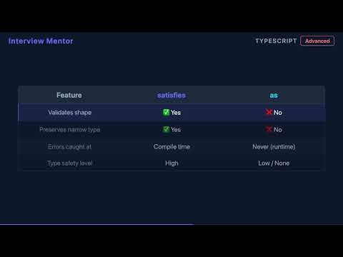 satisfies vs as in TypeScript | Type Safety