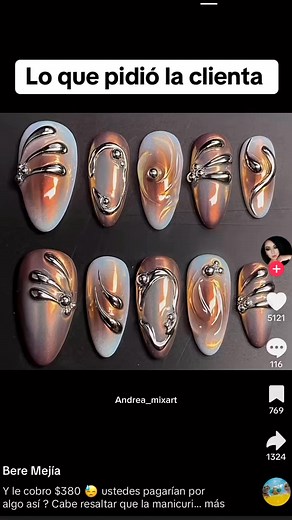 Parte 177/365 diseños de uñas en tendencia paso a paso ✨...#nailart #nailtutorial #manicuratips #limaperu🇵🇪 #fyp #uñas como hacer diseños en tendencia | Andrea Mix art