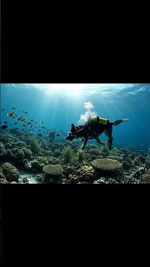 Dogs have learned to swim with scuba gear 😱