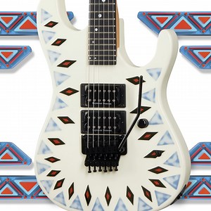 Behold the axe of a warrior. The legendary Kramer NightSwan from the 80s returns in Vintage White with Aztec graphic. #madetorockhard | Kramer Guitars USA
