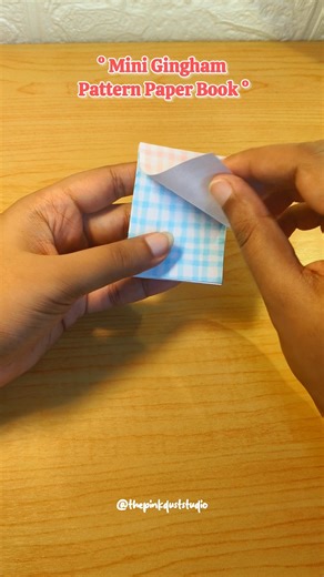 DIY 🤍🎀 Pattern Paper Book ( Mini ) #aestheticdiy #gingham #scrapbook #artandcraft #shorts #trending