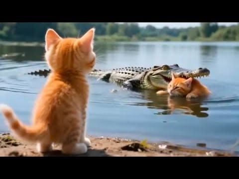 Alligator🐊 Trapped Ginger Cat 🐈 Heartwarming Rescue Ginger Story 💔❤️‍🩹 Meow Crazy Point 🥰