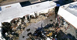A look inside of a demolition of a shopping mall in Greeley Colorado.