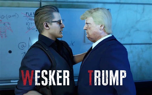【中字】《生化危机4重制版》“删减”部分3，威斯克为川普出谋划策，作者：Aamon Hawk
