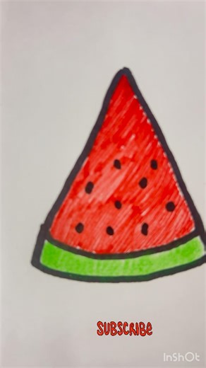 Cute Watermelon Drawing | Easy Coloring for Kids