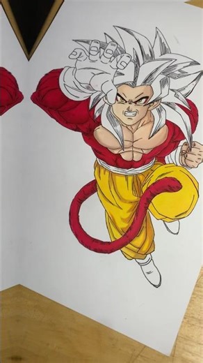 Goku SSJ 4 nearing perfection 🥶 #anime #art #dragonballz #artist #trend #viralshorts #shorts #dbz