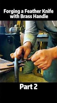 Forging a Feather Knife with Brass Handle | Part 2 . . . . #damascus #handmade #bladesmith #howitsma