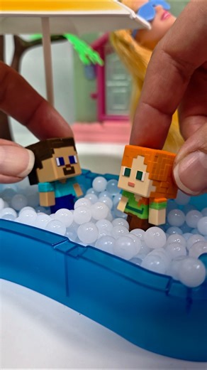 Minecraft Kinder Egg Unboxing with Barbie Satisfying ASMR