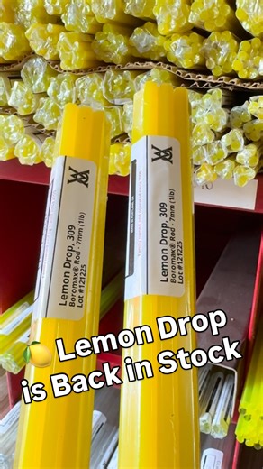 Glass Alchemy on Instagram: "🍋💛 Lemon Drop returns Fresh, bright, and back on the shelf. $5 shipping thru the end of the month — load up while it lasts. ✨ #GlassAlchemy #Borosilicate #GlassColor #Lampworking #GALemonDrop"