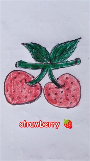 strawberry drawing art viral #foryou #art #drawing #trending #shorts #all #viralvideo @MrBeast