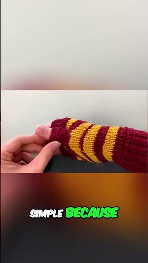 DIY Gryffindor Fingerless Gloves Easy Knit Pattern!