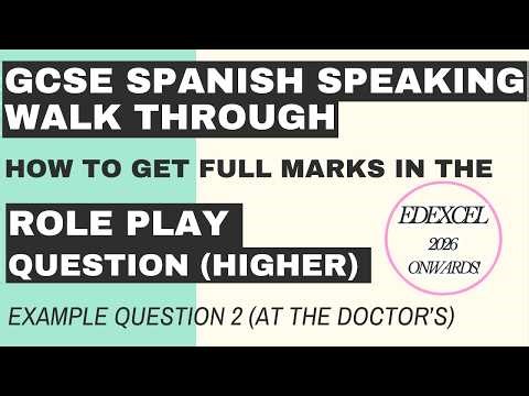 EDEXCEL GCSE SPANISH HIGHER ROLE PLAY - FULL MARKS MODEL ANSWER 2
