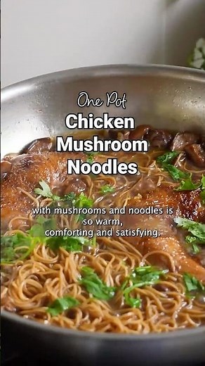 Braised Chicken and Mushroom Noodles Chinese Recipe #shorts #ruyiasianrecipes