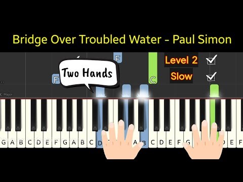 Bridge Over Troubled Water | Paul Simon | piano tutorial level 2 - slow
