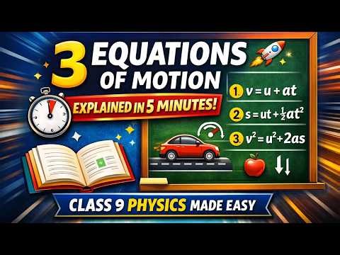 3 Equations of Motion Explained in 5 Minutes | Class 9 Physics Made Easy