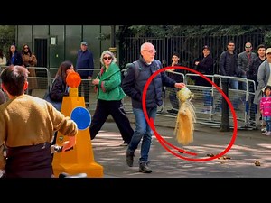 TOURIST GRABS HORSE GUARD’S HELMET!