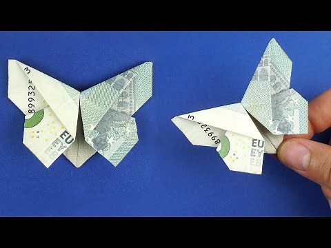 Geldscheine falten: Schmetterling falten 5 euro | Geldgeschenk zum Hochzeit, Geburtstag