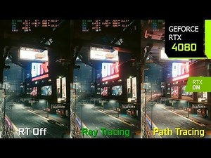 Cyberpunk 2077 RT Overdrive - Ray Tracing vs Path Tracing image quality and performance comparison running on RTX 4080 at 4K