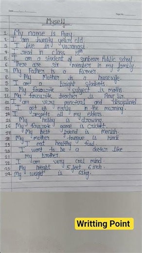 Myself || Writting Point || Essay || Letter || Poem || Shayari ||