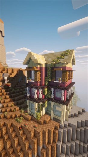Minecraft Cliff Top House 🏠 #minecraft #speedbuild #timelapse #minecraftbuilding