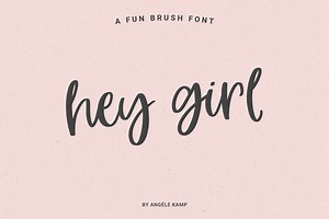 Hey Girl fun smooth brush font, a Script Font by Angele Kamp