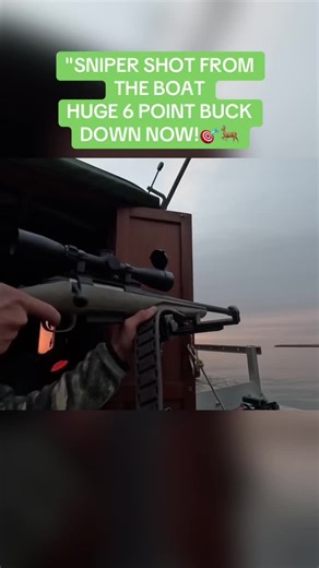 "SNIPER SHOT FROM THE BOAT HUGE 6 POINT BUCK DOWN NOW!🎯🦌 #deerhuntin... | hunting