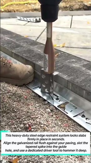 Fast Paver Edge Lock! Steel Restraint + Spike Driver Guide‎