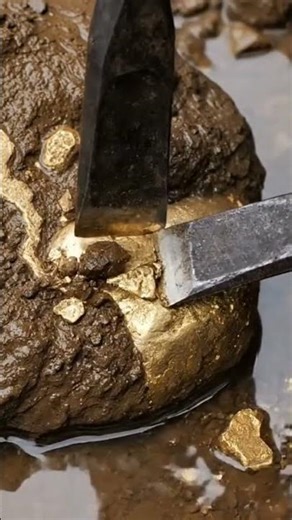 Realistic gold quartz ⛏️ #satisfying #goldrush #quartz