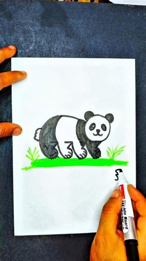 The Easiest Way to Draw a Panda 🐼 in Very Simple Steps / Easy Drawing / Easy and Quick Drawing fo...