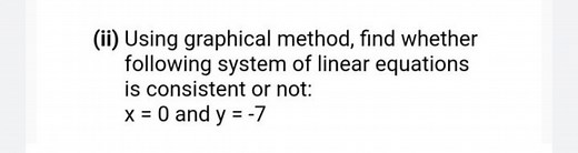 (ii) Using graphical method, find whether following system of l... | Filo