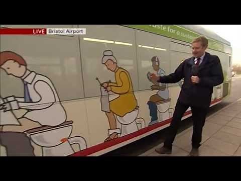 UK's first 'poo bus' goes into service between Bristol and Bath | BBC News 20th Nov 2014