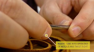 Watch TOFL How to attach the lacing needle to the leather lace on Amazon Live