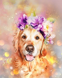 🌸✨ Your Pet The Floral = A Beautiful Forever Memory ✨🌸 Hi Pet Moms 💕, As an artist (and fellow pet lover), I know how much your furry companion means to you. That’s why I created The Floral portrait - a piece designed to capture not just how your pet looks, but the love and warmth they bring into your life every single day. When I paint The Floral, I imagine your dog or cat nestled among soft watercolor blossoms - a gentle tribute that mirrors the tenderness you’ve given them through the year