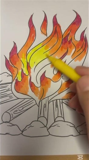 fire coloring #art #zeyart #drawing #shorts #yutubeshor