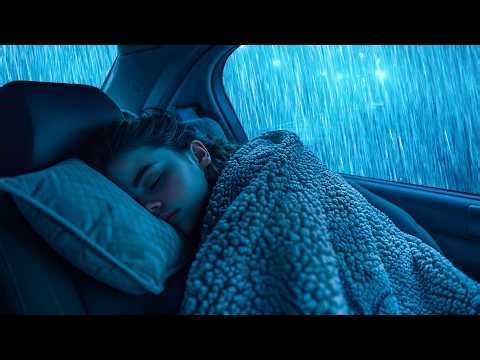 99% of YOU Will Sleep Instantly with Torrential Rain on a Car & Powerful Thunder Sounds at Night