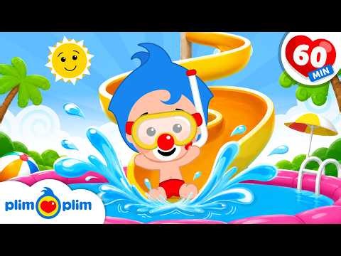 ☀️ Summer Pool Party! 🍦🍉 | Best Kids Songs & Nursery Rhymes | 60 Min Compilation by Plim Plim