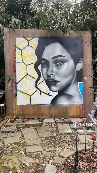 Creating a Muse-Themed Mural Timelapse | Street Art Spray Painting