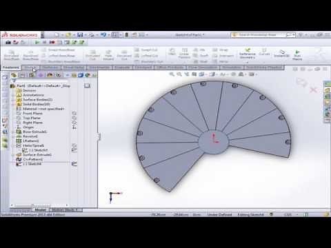 How to make model spiral stairs using Solidworks design software.