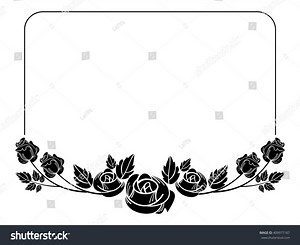 Vintage Horizontal Floral Frame Roses Silhouette Stock Vector (Royalty Free) 409977187 | Shutterstock