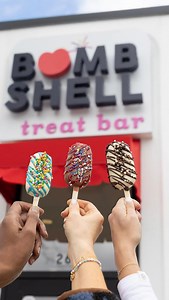 NOW OPEN 🍦 @bombshelltreatbar in Berkley is NOW OPEN – with delicious (and beautiful) sweet treats for all to enjoy! 🍭 The popular ice cream pop-up now has a permanent home and it’s picture perfect! 😋 Come in and create your own ice cream bar by selecting the flavors for the ice cream, a colorful shell, specialty drizzle, and toppings! Kids will love creating and designing their own dessert!! ☕️ You can also grab sweet treats to-go (and soft pretzels, coffee soft drinks too)! 🤸🏻‍♀️ Enjoy yo