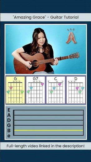 Amazing Grace Guitar Tutorial EASY #shorts
