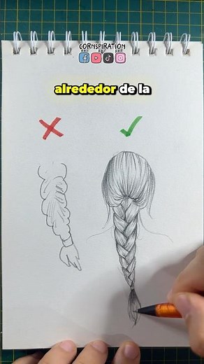 Cómo dibujar trenzas ✍️ #dibujo #arte #tutorial #drawing #art