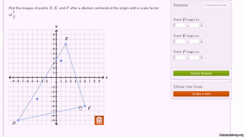 Dilating shapes: shrinking by 1/2