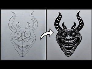 How to draw a scary troll face step-by-step | drawing using pencil | Fen Draw
