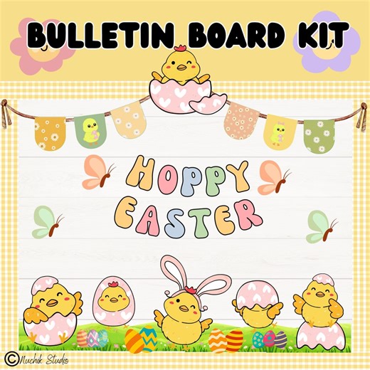 Easter Bulletin Board Kit | Spring Classroom Door Decor | Chick Printable Classroom Display - Etsy